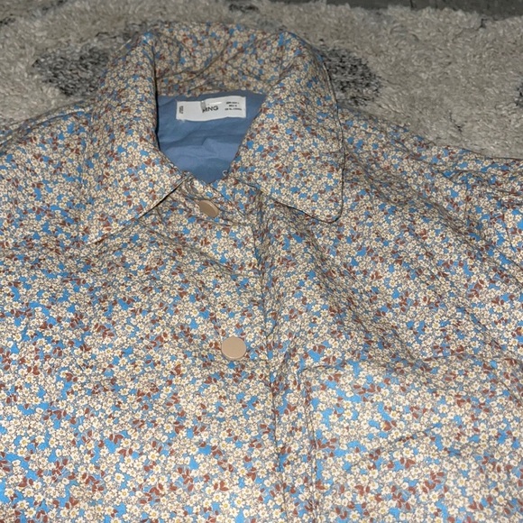 Mango quilted ditsy floral print jacket in light blue NWOT - Picture 15 of 16